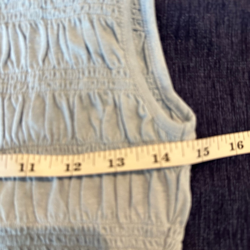 Madewell Smocked Tank Top Light Blue - Picture 7 of 7